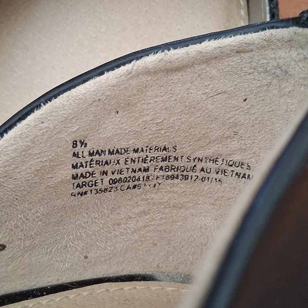 Sam & Libby Black Pointed Toe D'orsay Flats Vegan Sz 8.5M - Picture 6 of 7